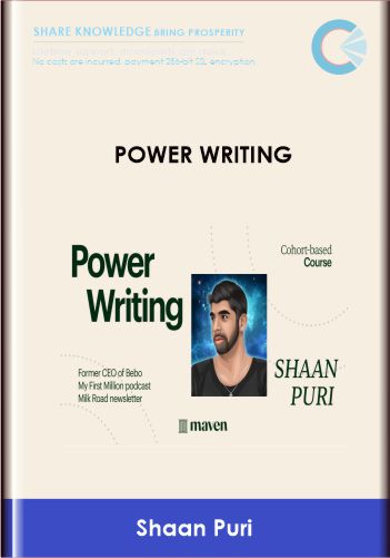 Purchuse Power Writing - Shaan Puri course at here with price $950 $188.