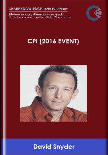 Purchuse Cpi (2016 event) - David Snyder course at here with price $297 $73.