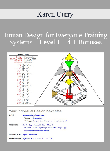 Purchuse Karen Curry – Human Design for Everyone Training Systems – Level 1 – 4 + Bonuses course at here with price $247 $55.