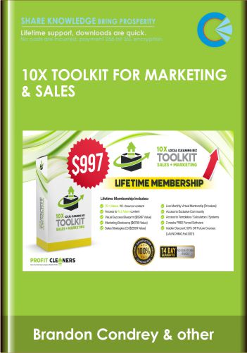 Purchuse 10X Toolkit for Marketing & Sales - Brandon Condrey & Brandon Schoen course at here with price $997 $197.